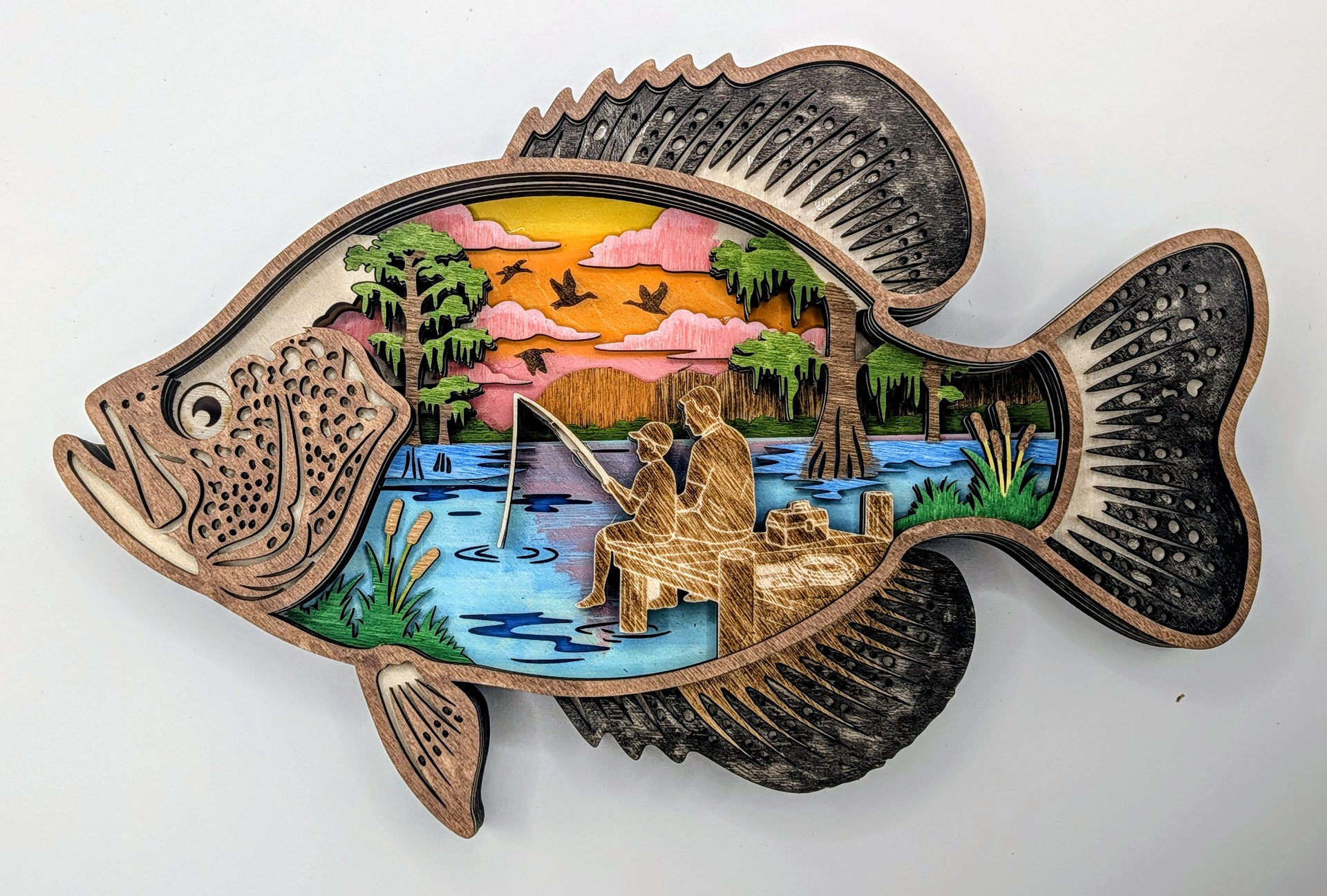 8 layer wood crappie art