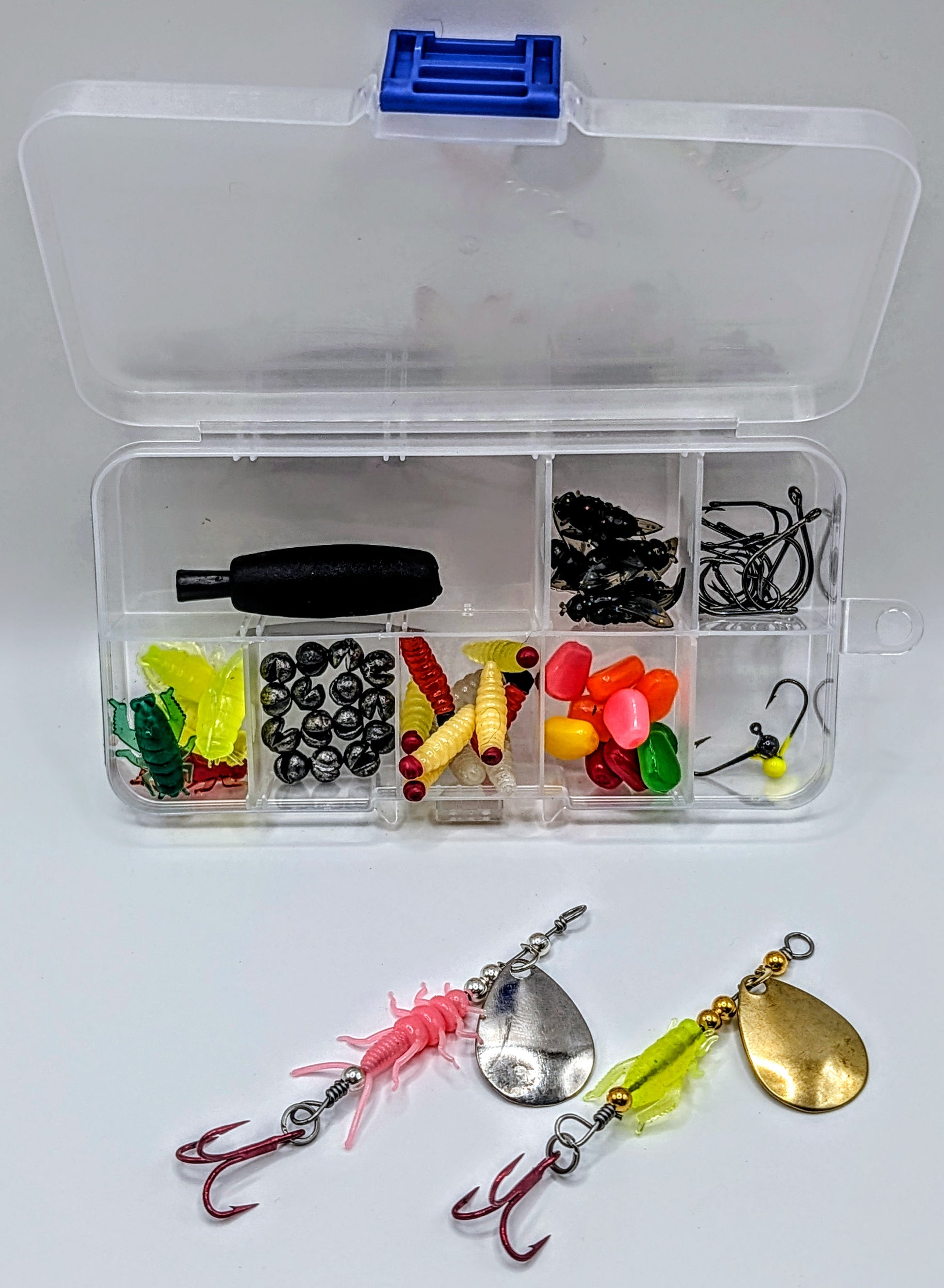 assortment of trout lures LURESMEOW Spinner Baits Fishing Lures Kit for Bass Trout Spinners Lure with Tackle Box Spinnerbait for Freshwater Saltwater,10pcs : Sports & Outdoors Creme Lure Trout hard bait kit contains five hard baits in an assortment of colors Rio Trout Spey Fly Assortment