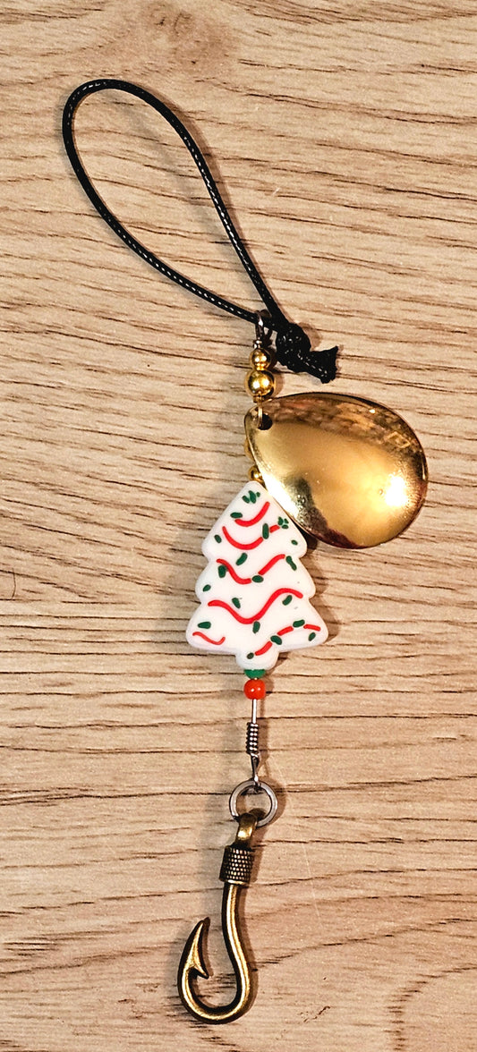 Christmas fishing spinner ornament