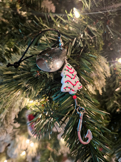 Christmas fishing spinner ornament