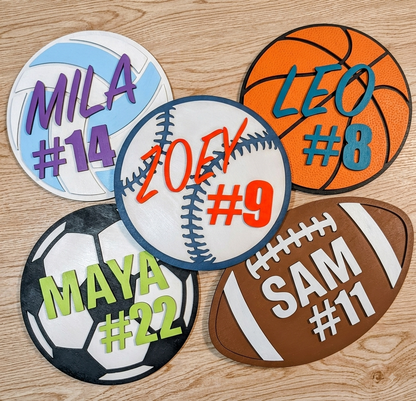 Custom wood sports sign 11"