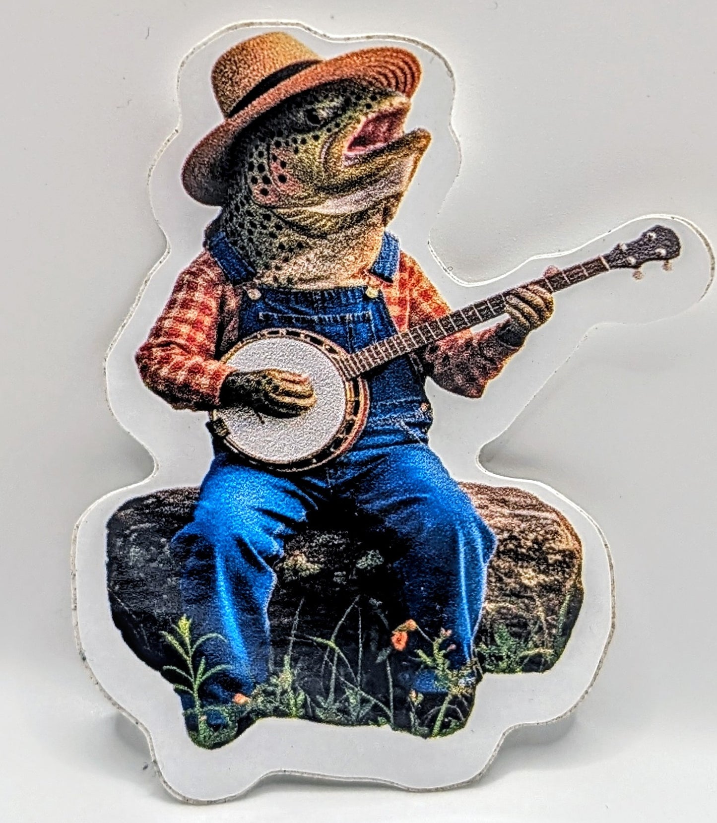 RRLC Banjo trout die cut sticker