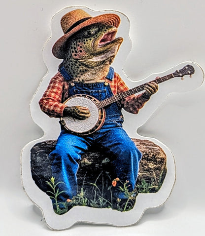 RRLC Banjo trout die cut sticker