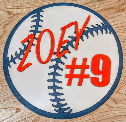 Custom wood sports sign 11"