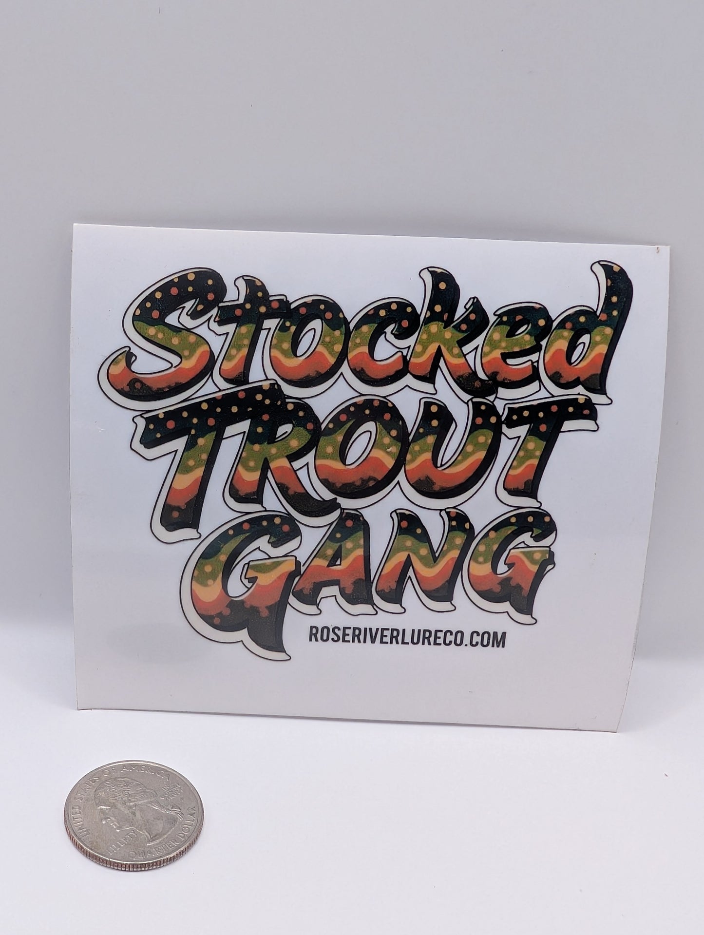 Stocked trout gang sticker 3
