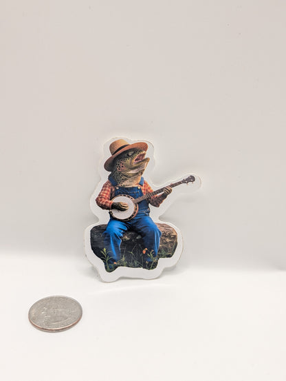 RRLC Banjo trout die cut sticker
